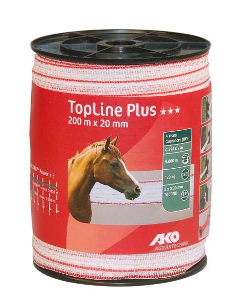 Trak TopLine Plus 20mm bel/rdeč, 200m