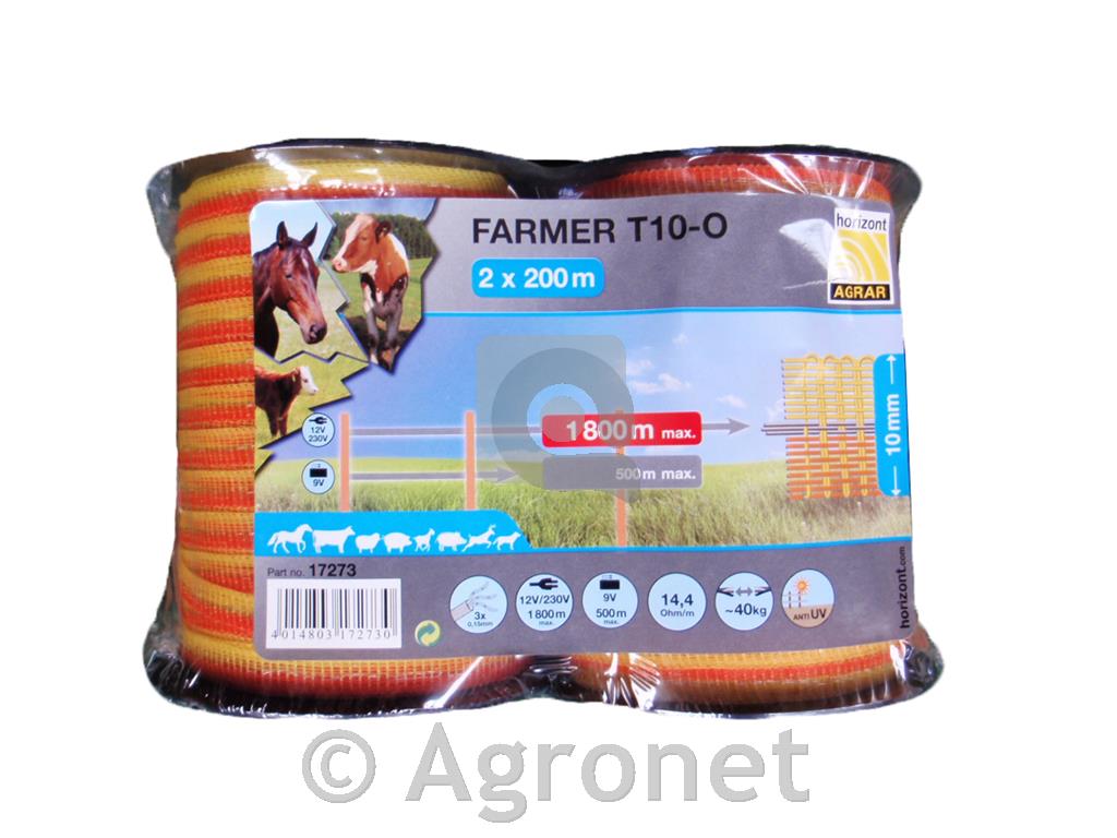 Trak Farmer 10 mm, 2 x 200 m oranžen