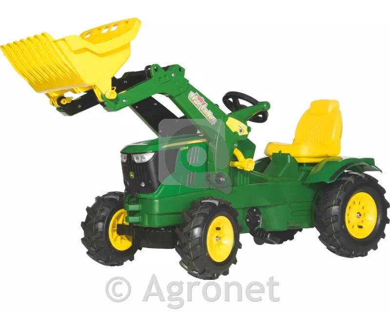 Traktor John Deere 6210R z gumijastimi kolesi in nakladalcem
