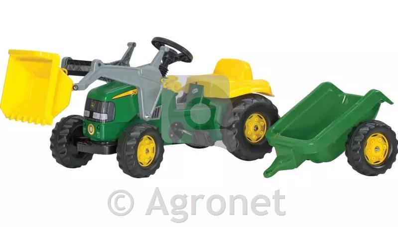 Traktor John Deere Rolly Kid z nakladalcem in prikolico