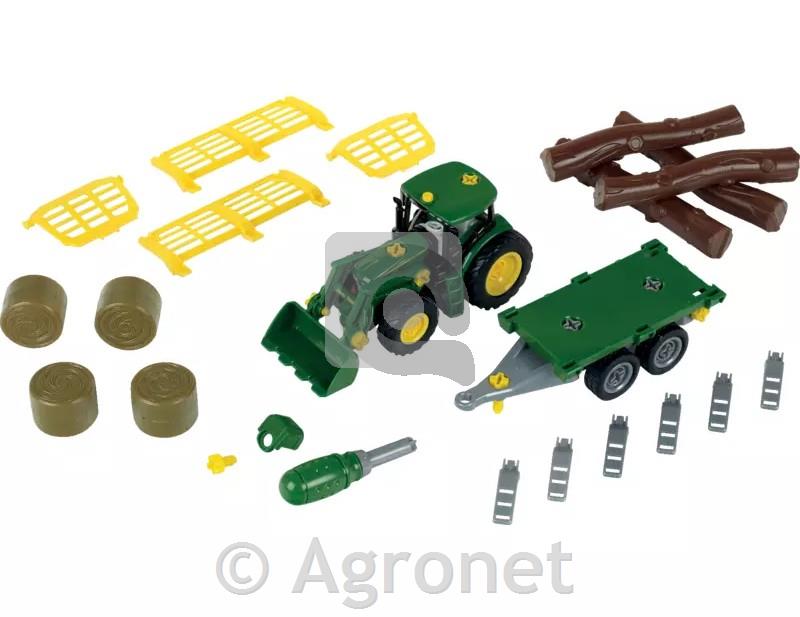 Traktor John Deere s prikolico in dodatki