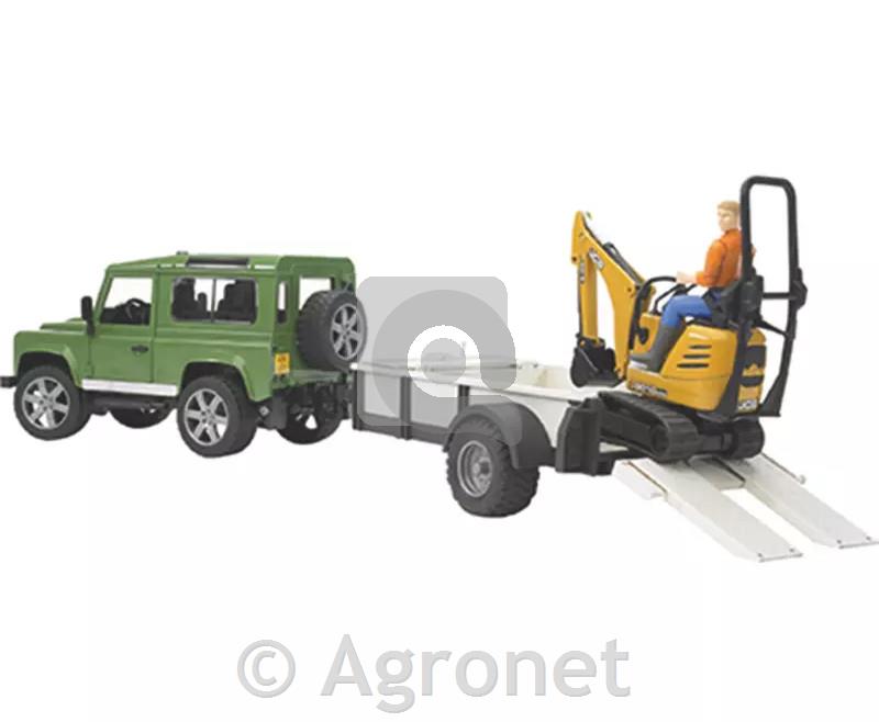 Avto LAND ROVER s prikolico in mini bagrom JCB