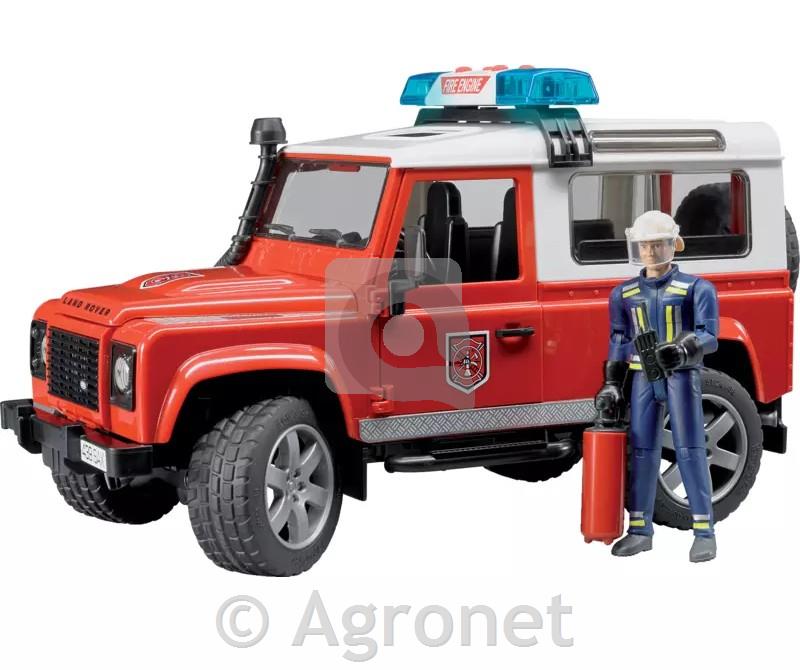Avto Land Rover gasilski z gasilcem