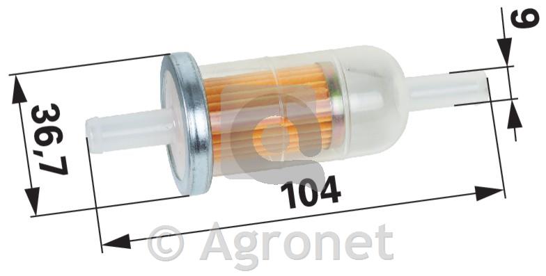 Filter goriva za cev 8 mm s papirnatim sitom