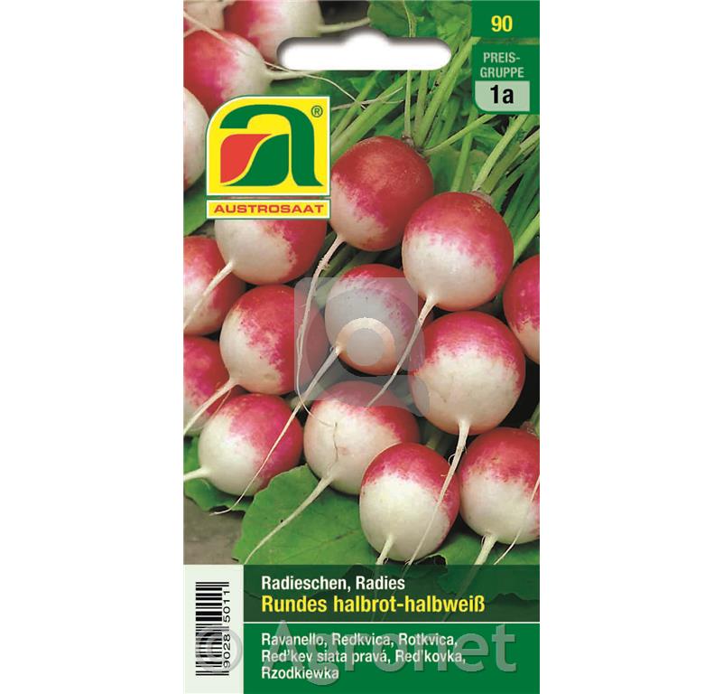 Redkvica Okrogla polrdeča polbela 5g