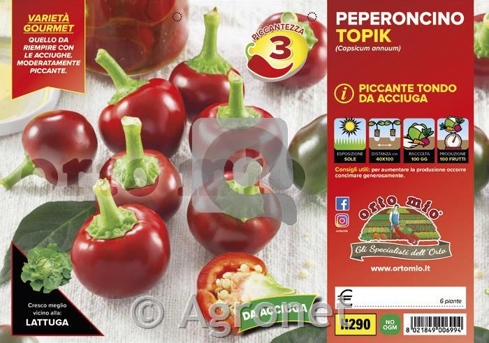 Feferon čili Cherry (Topik) F1, 6 kos