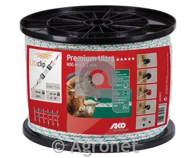 Vrv PremiumLine 6 mm (650kg) 400m bela/zelena