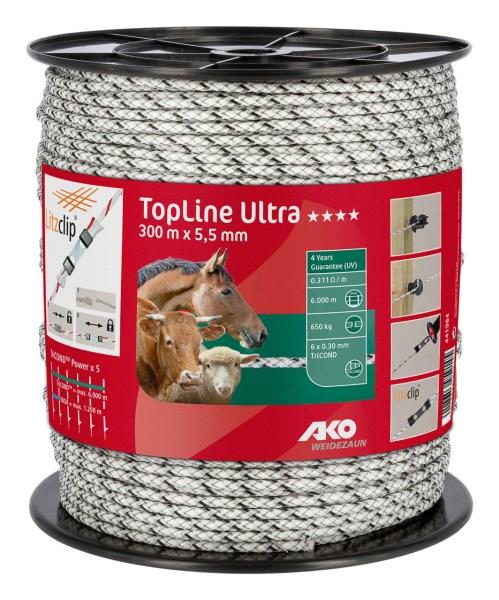 Vrv TopLine 5,5 mm (650) - 300m črna/bela