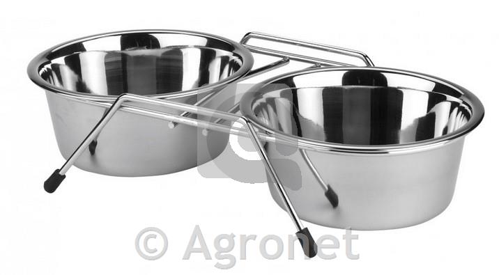 Posodi inox z nosilcem, 2x450ml