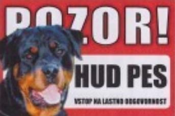 Opozorilna tabla Pozor hud pes Rotwailer