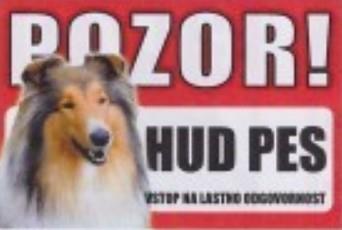 Opozorilna tabla Pozor hud pes Škotski ovčar