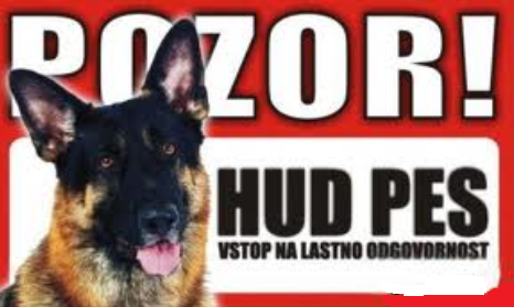 Opozorilna tabla Pozor hud pes