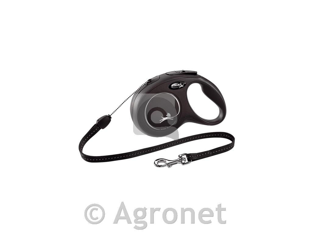 Povodec Flexi Classic črn 8m/12kg, S