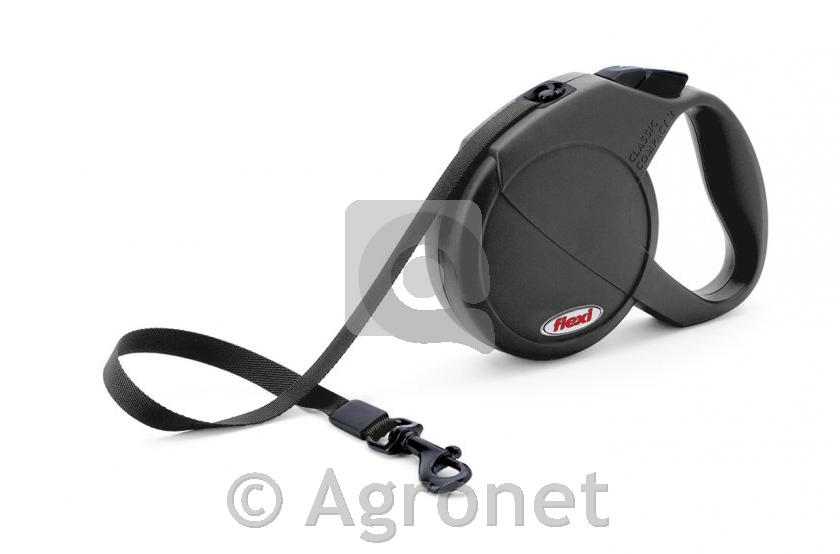 Povodec Flexi Classic Tape črn 5m/25kg, M