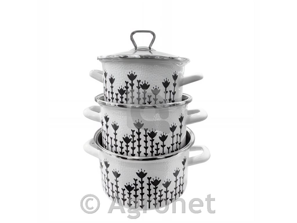 Set kozic s steklenim pokrovom, 3kos