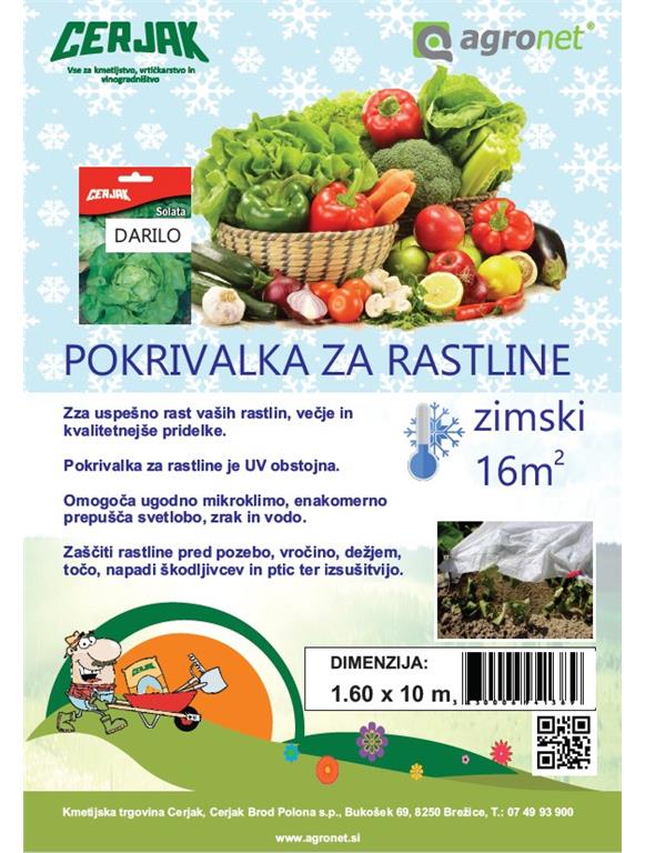 Pokrivalka (koprena) za rastline, zimska, 1,6x10m