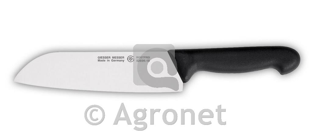 Kuharski nož Santoku Giesser 18 cm, črn