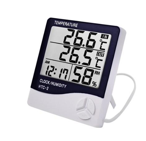Termometer/vlagomer analogni/ura digitalni HTC-2