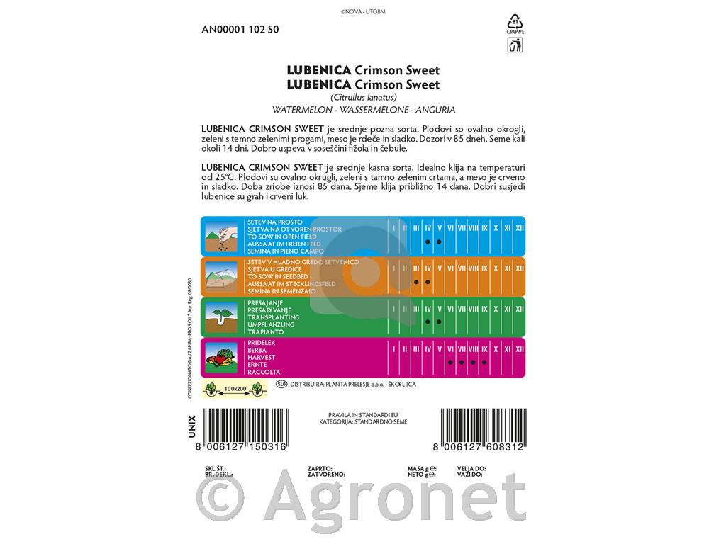 Lubenica Crimson Sweet, 4 g