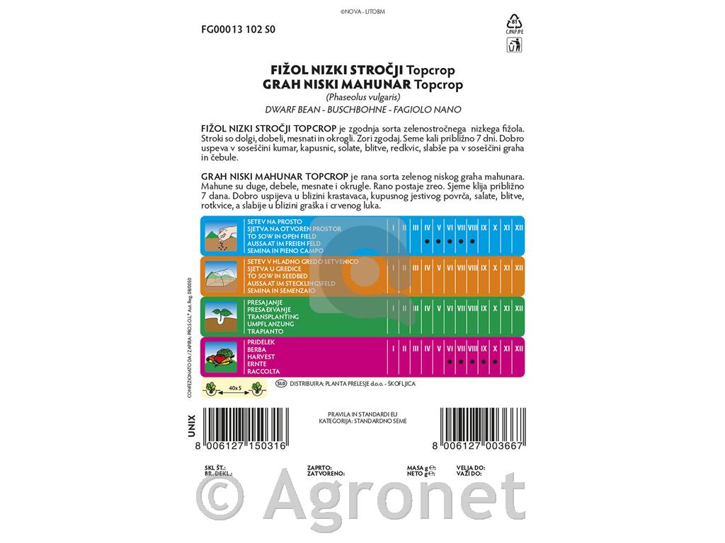 Fižol nizki stročji Topcrop, 40 g