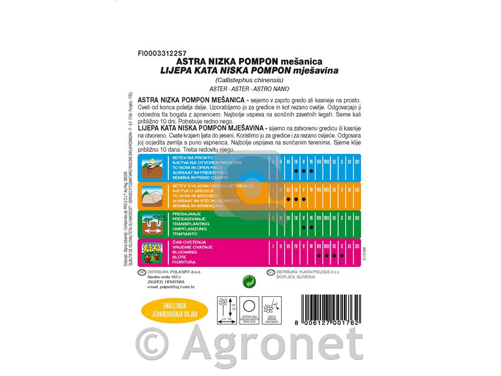 Astra Pompon (Callistephus chinensis), 1,5 g