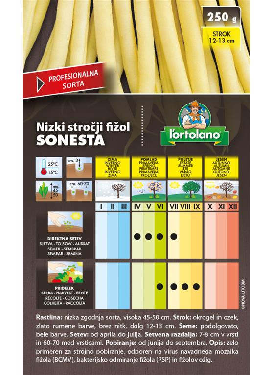 Nizki stročji fižol Sonesta 250g