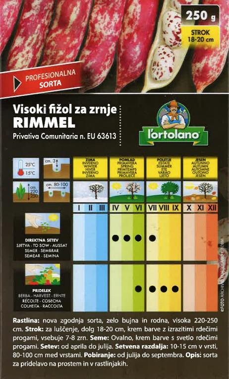 Fižol Rimmel 250g za zrnje