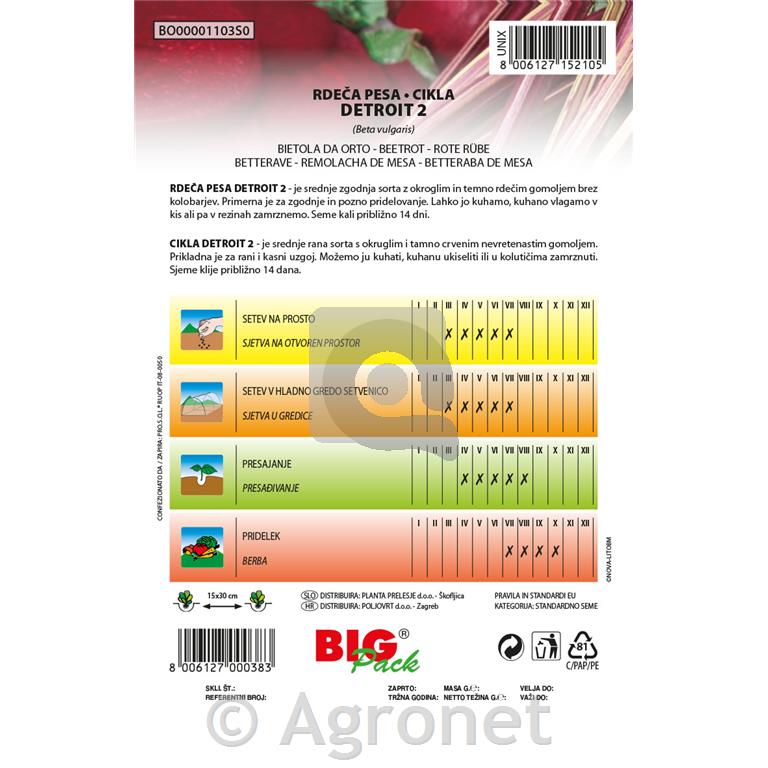 Rdeča pesa Detroit 2, 20 g