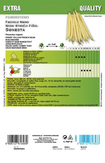 Nizki stročji fižol Sonesta 70g