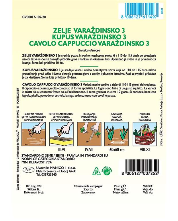 Zelje Varaždinsko, 3 g