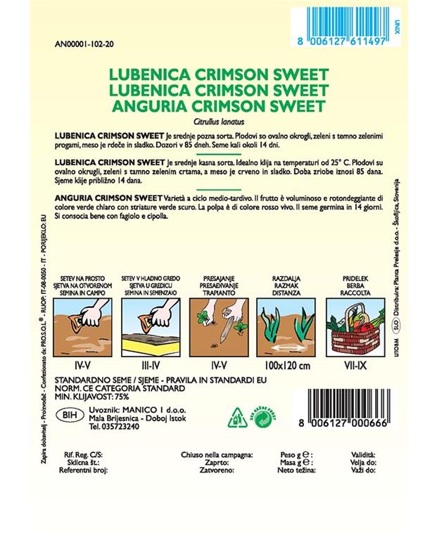 Lubenica Crimson Sweet, 4 g