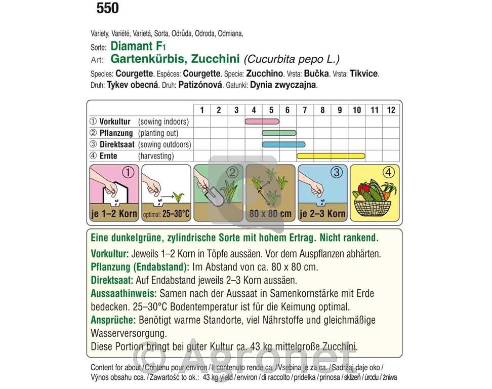 Zucchini bučke Diamant F1,5g