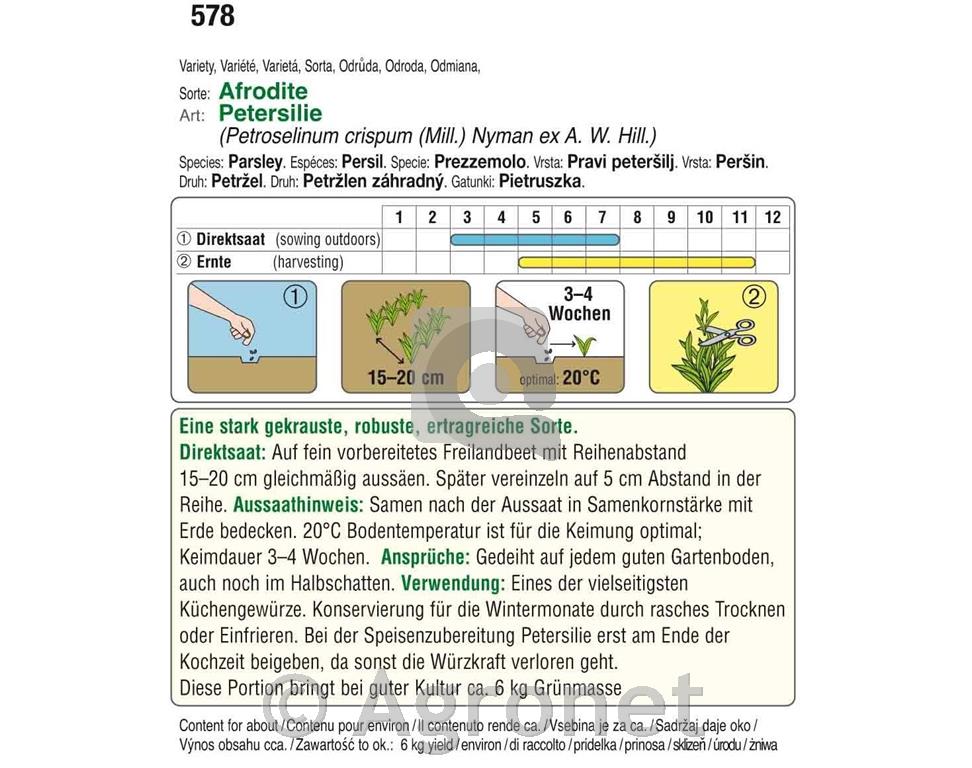 Peteršilj kodrolistni Afrodite 10g