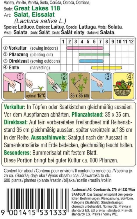 Solata ledenka Great Lakes 118, 5g