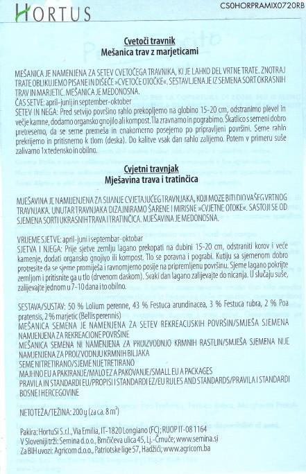Mešanica trav z visokimi marjeticami, 200g
