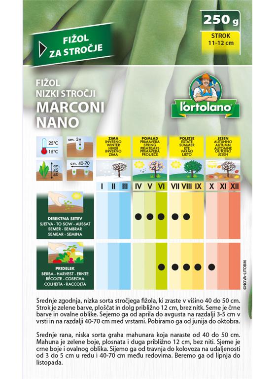 Fižol nizki stročji Marconi nano 250 g