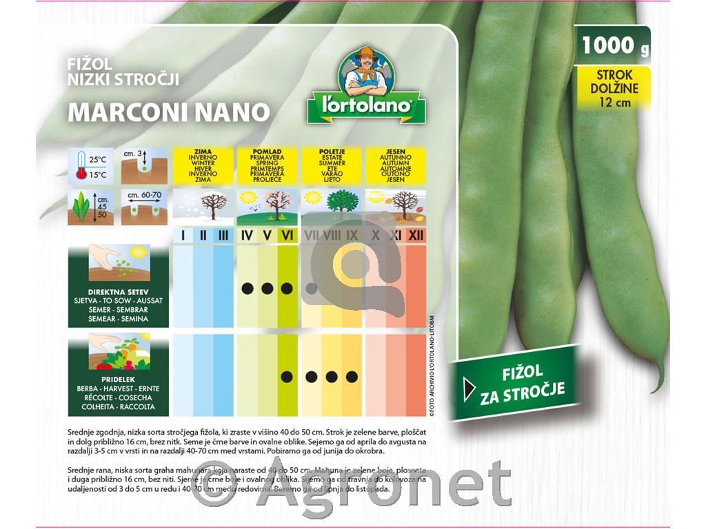 Nizki stročji fižol Marconi nano 1kg