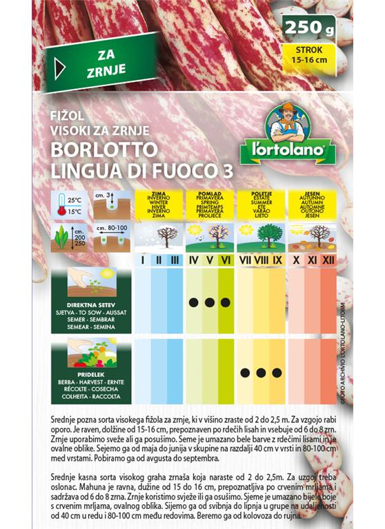 Fižol visoki Borlotto 250 g