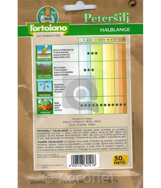 Peteršil korenast Halblange, 50g