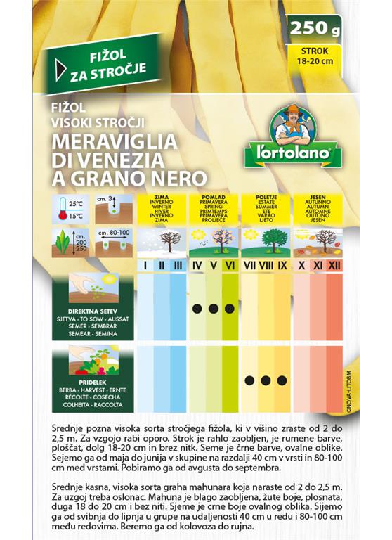 Fižol visoki stročji Meraviglia 250 g
