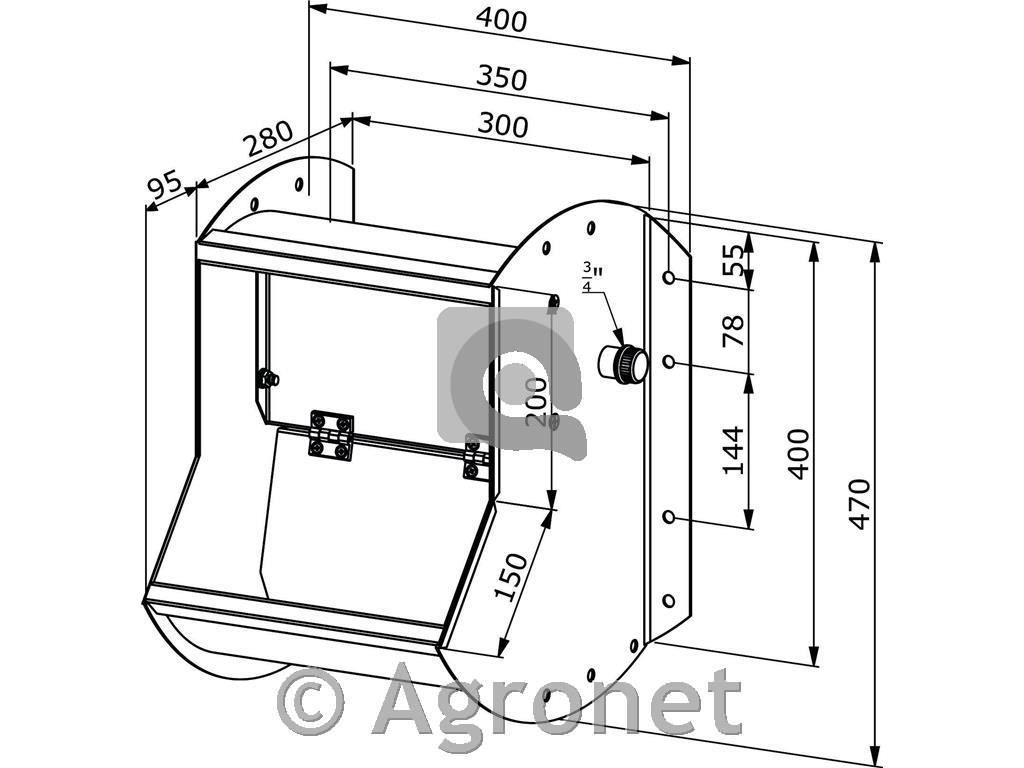 Napajalnik z loputo, inox 3/4" enojni - 5l