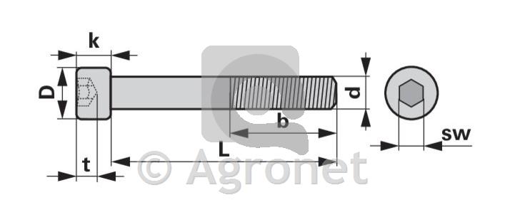 Imbus vijak s cilindrično glavo M4 x 30 mm, V2A INOX