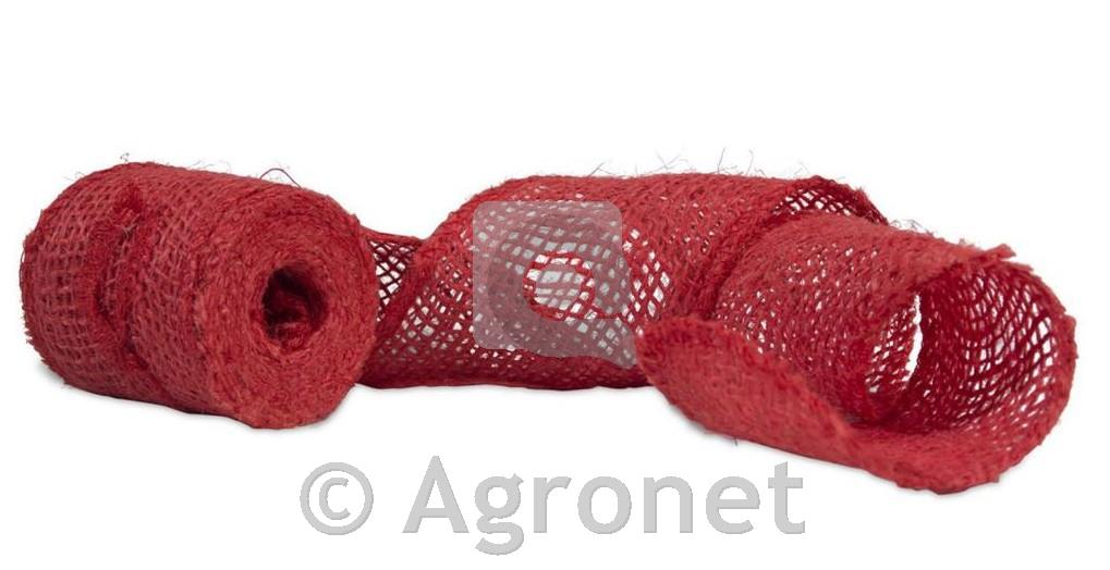 Trak iz jute rdeč, 6 cm x 3 m