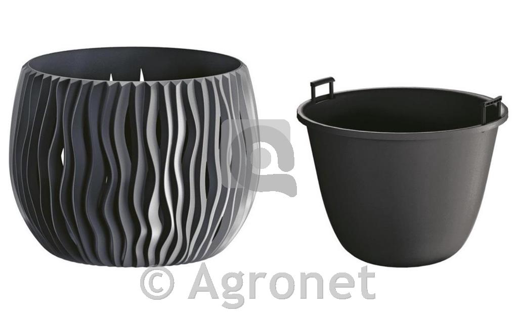 Lonec cvetlični Sandy antracit, 24cm