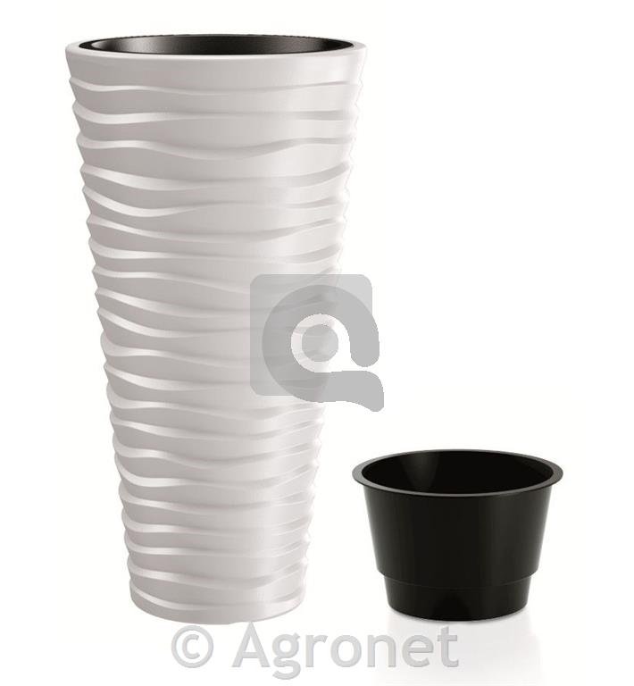 Vaza cvetlična Sand bela, 35cm